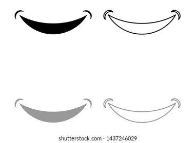 Smile Smlie doodle black grey set