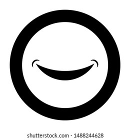 Smile Smlie doodle icon in circle round black color