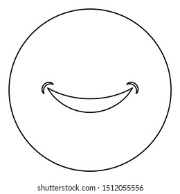 Smile Smlie doodle icon in circle round outline black color vector illustration flat style image