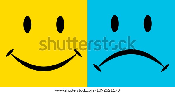 笑顔と悲しみ 喜びと失望の感情 ベクター画像アイコン 幸せと悲しみの感情 のベクター画像素材 ロイヤリティフリー
