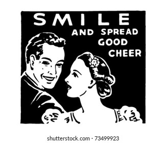 Smile - And Spread Good Cheer - Retro Ad Art Banner