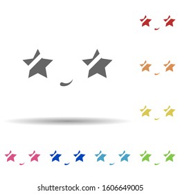 Smile, star eyes in multi color style icon. Simple thin line, outline vector of smile icons for ui and ux, website or mobile application