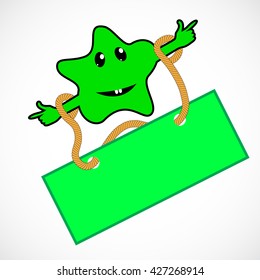 Smile star with a green border