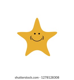 Smile star icon logo - vector illustration