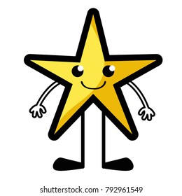 smile star kawaii with arms and legs
