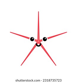 Caricatura de la forma de estrella sonriente. Ilustración vectorial.