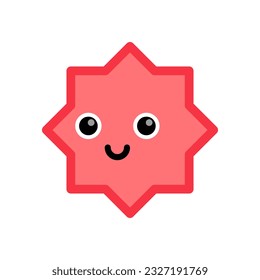 Smile star shape cartoon. Vector illustration.