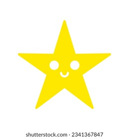 Smile star shape cartoon. Vector illustration.