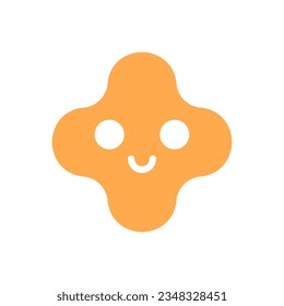 Caricatura de la forma de estrella sonriente. Ilustración vectorial.