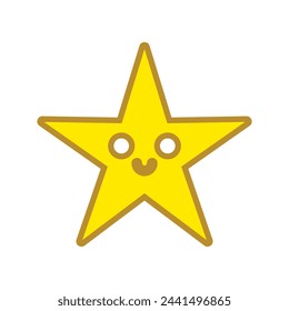 Caricatura en forma de estrella sonriente. Ilustración vectorial.