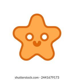 Smile star shape cartoon. Vector illustration.