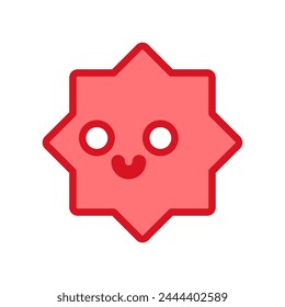 Smile star shape cartoon. Vector illustration.