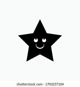 Smile Stars Icon. Happy Night Symbol.