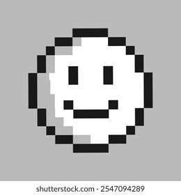 Smile in the style of pixel art. Vector illustration