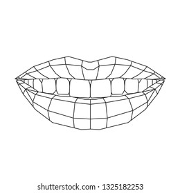 Smile stylized triangle polygonal model