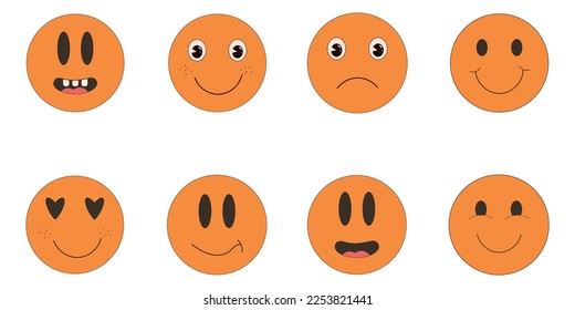 Smile Sublimation Bundle. Smile Bundle. Smile clipart bundle.Vector on transparent background. y2k. Psychedelic Smiles. Y2K collection.