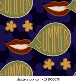 Smile summer seamless pattern in vector. Colorful background