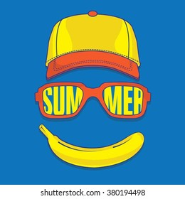 Smile summer typography,t-shirt graphics, vectors