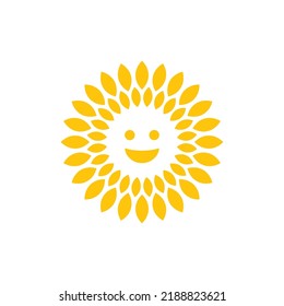 smile sunflower yellow monogram suitable for kindergarten logo describe a happy little soul.