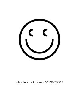 smile symbol, emoticon face line