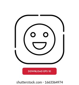 Smile symbol, event agency outline vector icon. Modern, simple flat vector illustration for web site or mobile app