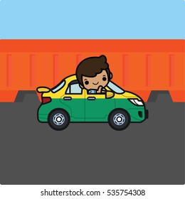Smile Taxi driver