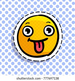 Smile teases. Happy smail in pop art style. Vector illustration.