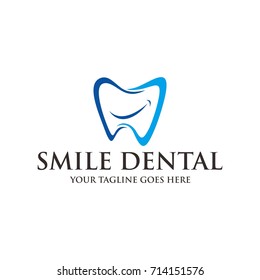 smile teeth dental logo template