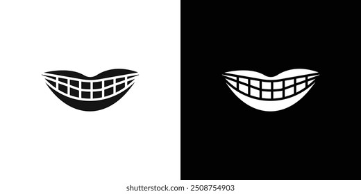 smile with teeth icon Flat fill set collection