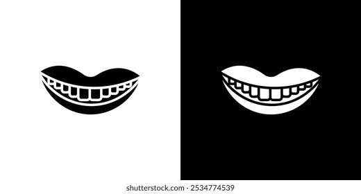 smile with teeth icon linear logo isolated