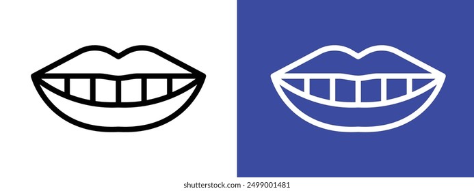 Sonrisa con el logotipo del icono de los dientes Conjunto de Vector Esquema