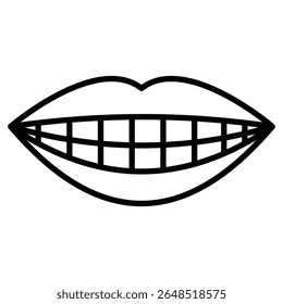 smile with teeth icon Outline isolated logo mark
