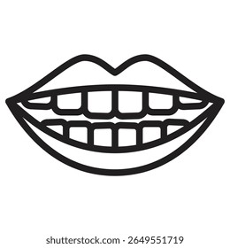 smile with teeth icon vector illustration isolated sign