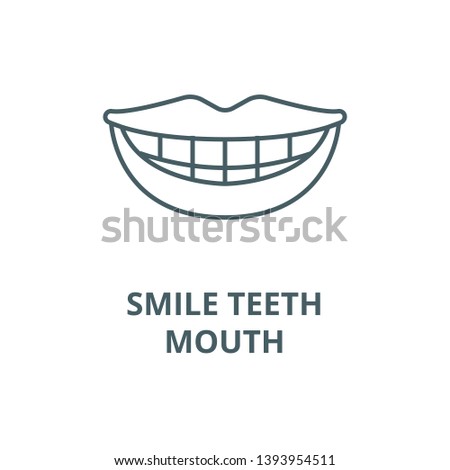 Smile, teeth, mouth vector line icon, linear concept, outline sign, symbol