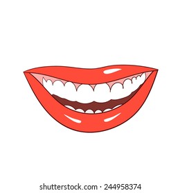Smile with teeth. Vector illustration