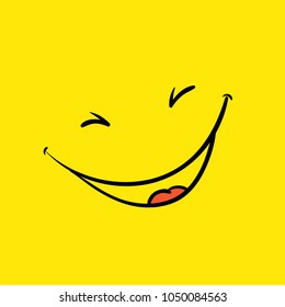Smile template, yellow positive thinking poster