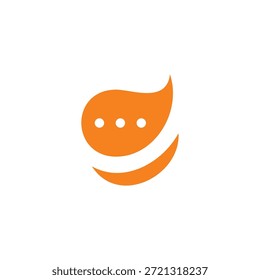 Sonrisa Texto Burbuja Charla Símbolo abstracto Vector 
