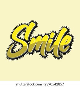 Smile text effect typography font style vector 