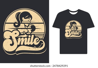 Smile text graffiti typography art design vector illustration