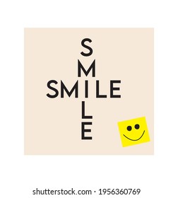 smile text print for sticker, tee. smile slogan
