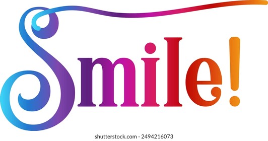 Smile Text Vector Effect, simple background, Smile text style