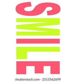 smile text vector desıgn pink green

