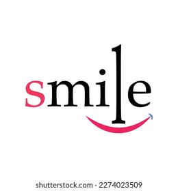 Smile text Vector:Hand drawn typography poster. T shirt hand lettered calligraphic design. vector art work.

