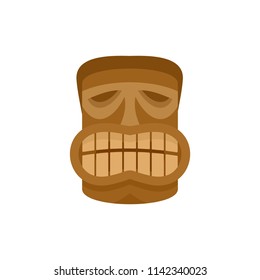 Smile tiki idol icon. Flat illustration of smile tiki idol vector icon for web isolated on white
