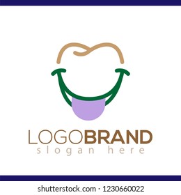 smile tooth dental logo vector icon template