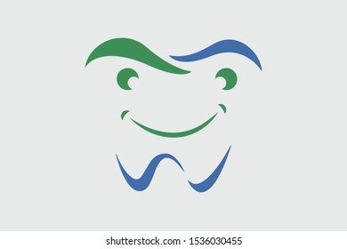 Smile tooth icon logo design
