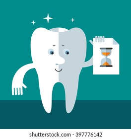 Smile Tooth with preloader icon. Flat style vector illustration Medical or doctor office symbols. Oral care, dental, dentist office, tooth health, tooth care, clinic. 