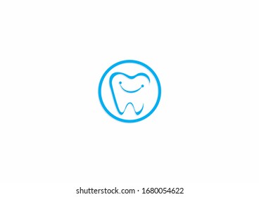 Sonríe diente en la ilustración del vector circular. Bueno para el diseño del logo dentista