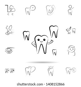 Smile tooth s icon. Universal set of dentist for website design and development, app development