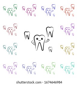 Smile tooth s multi color style icon. Simple thin line, outline vector of dentist icons for ui and ux, website or mobile application
